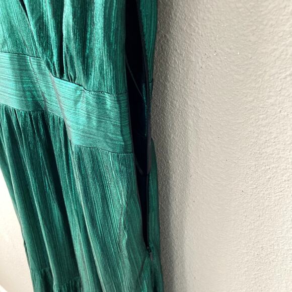 Sugarlips Cannes Liquid Satin Evening Maxi Dress - Emerald Green - Medium - Picture 4 of 7